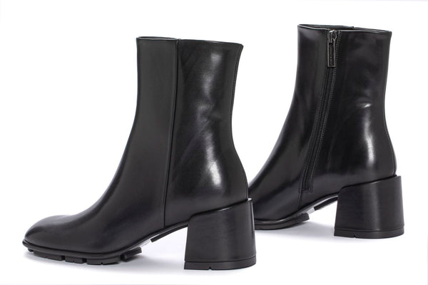 Pons Quintana BLACK GINGHAM BABY CALF HEEL ANKLE BOOT