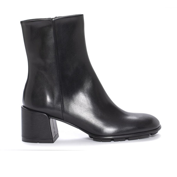 pons quintana BLACK GINGHAM BABY CALF HEEL ANKLE BOOT