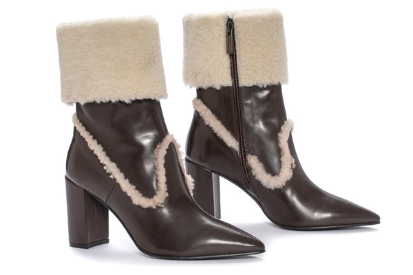 Pons Quintana BOOT HEEL APRIL BABY CALF EXPRESS + MOUTON BEIGE