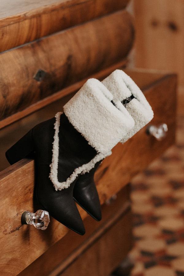 Pons Quintana BOOT HEEL APRIL BABY CALF EXPRESS + MOUTON BEIGE