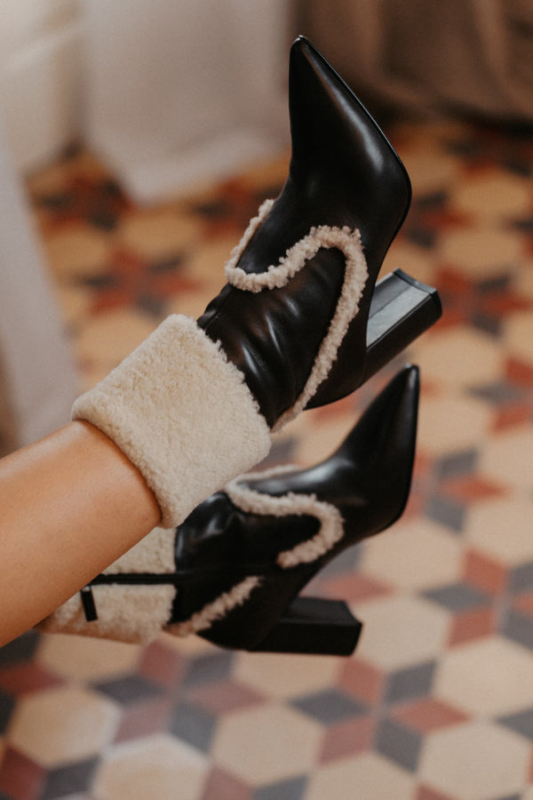 pons quintana BOOT HEEL APRIL BABY CALF EXPRESS + MOUTON BEIGE