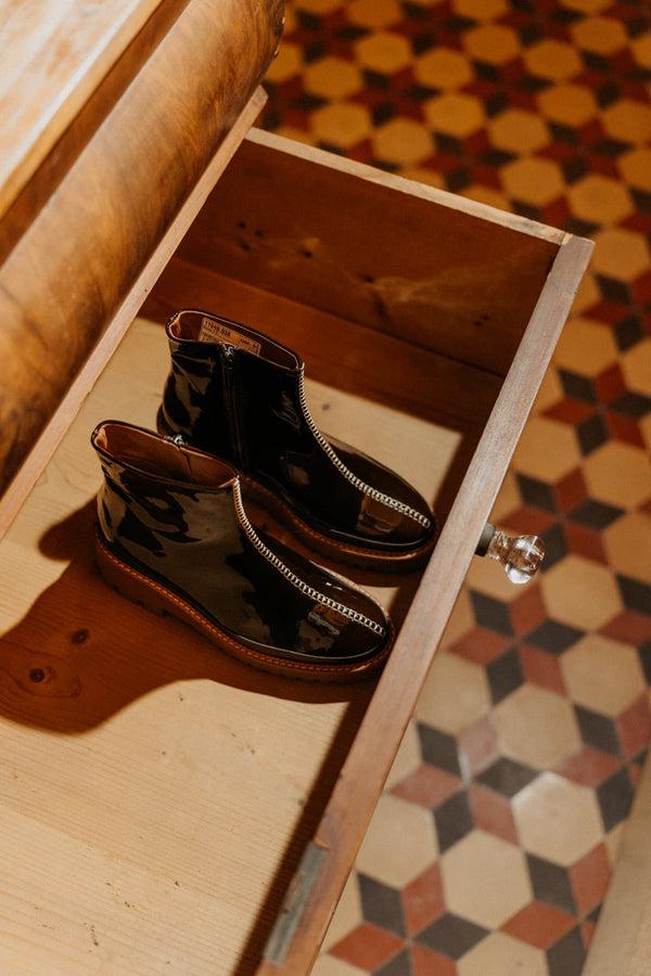 pons quintana BOTIN PLATAFORMA CARMEN VERNICE EBANO