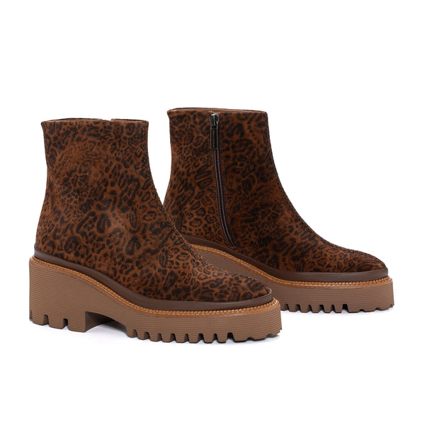 Pons Quintana CARMEN LEOPARDINO LEATHER PLATFORM BOOT