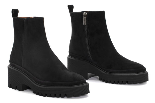 Pons Quintana CARMEN PLATFORM ANKLE BOOT IN BLACK SUEDE