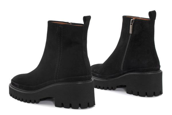 Pons Quintana CARMEN PLATFORM ANKLE BOOT IN BLACK SUEDE