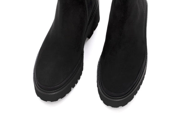 Pons Quintana CARMEN PLATFORM ANKLE BOOT IN BLACK SUEDE