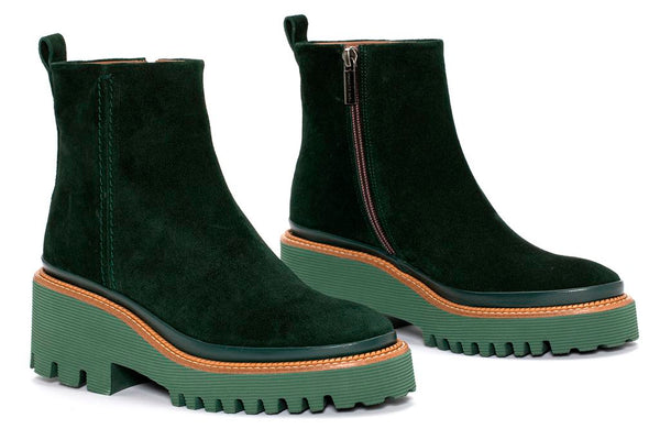 Pons Quintana CARMEN VELOUR BOSQUE PLATFORM ANKLE BOOT