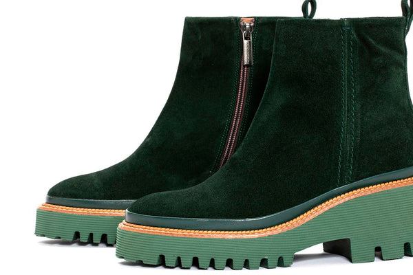 Pons Quintana CARMEN VELOUR BOSQUE PLATFORM ANKLE BOOT
