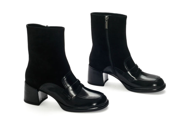 Pons Quintana EMILIA NEPAL HEEL ANKLE BOOT + BLACK SUEDE