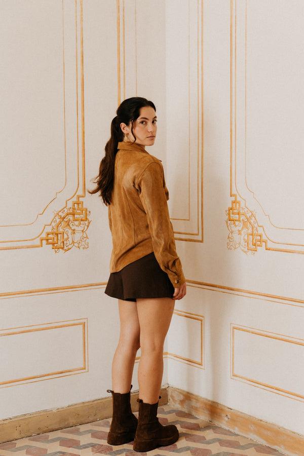 Pons Quintana FLIPER VELOUR TOFFE PLATFORM ANKLE BOOT