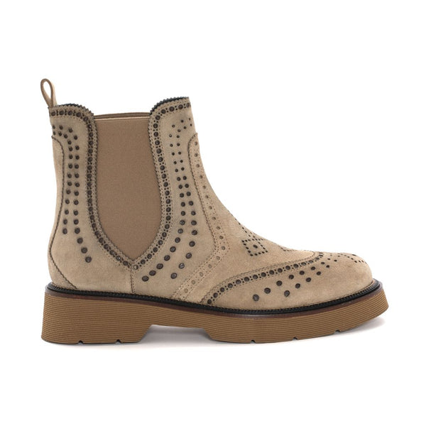 pons quintana JIMMY VELOUR CAMEL PLATFORM ANKLE BOOT