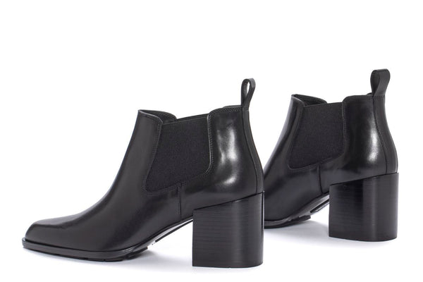 Pons Quintana MEGHAN HEEL ANKLE BOOT IN BLACK BABY CALF