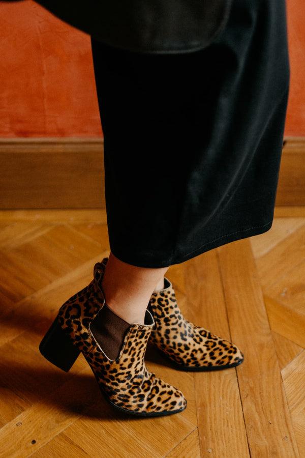 Pons Quintana MEGHAN PONY MACULATTO BEIGE HEEL BOOT