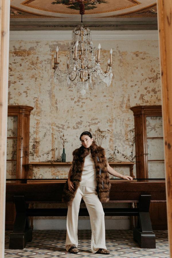 Pons Quintana MOLLY PONY MACULATTO BEIGE FLAT MOCCASIN