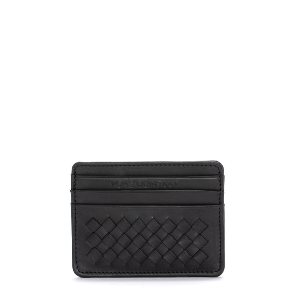 pons quintana BLACK BRAIDED CARD HOLDER