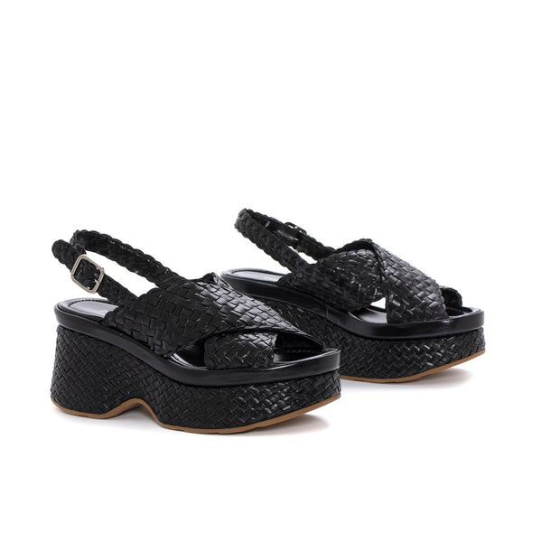 Pons Quintana Black Lille Platform Sandal
