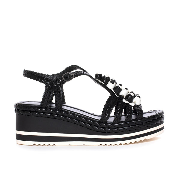 pons quintana BLACK PADOVA PLATFORM SANDAL