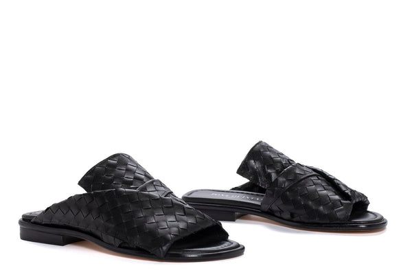 Pons Quintana BLACK TINA FLAT SANDAL