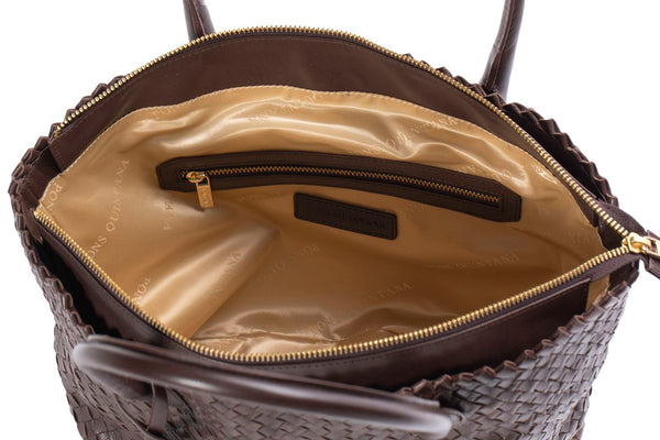 Pons Quintana BOLSO DE MANO V209 TRENZADO CAFÉ