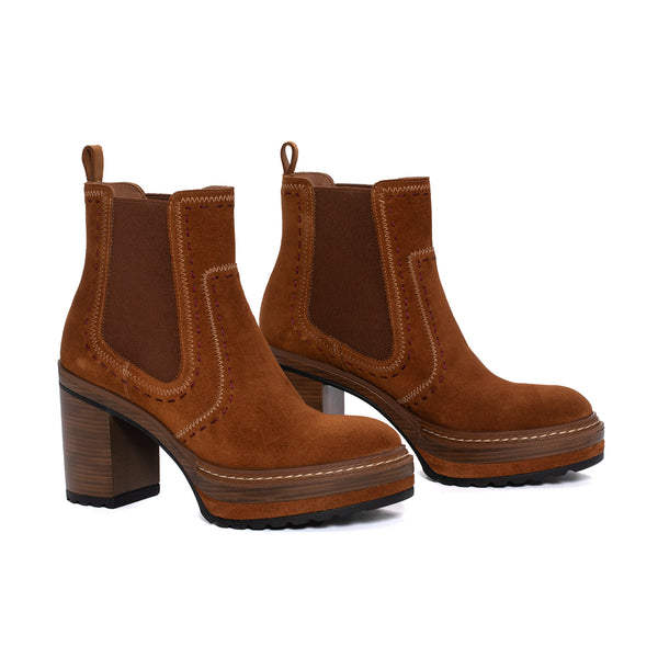 Pons Quintana BOTIN TACON OLIVIA VELOUR CUERO