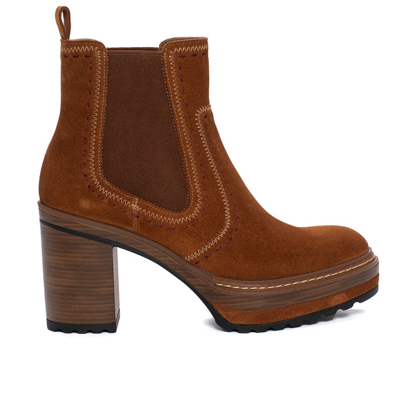 pons quintana BOTIN TACON OLIVIA VELOUR CUERO