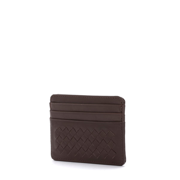 Pons Quintana BROWN BRAIDED CARD HOLDER