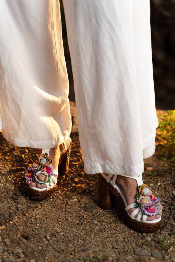 Pons Quintana CANNES WET MILK HEELED SANDAL