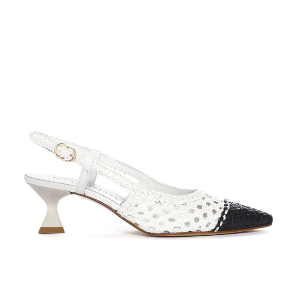 pons quintana CAROL BLACK/WET MILK HEEL SHOE