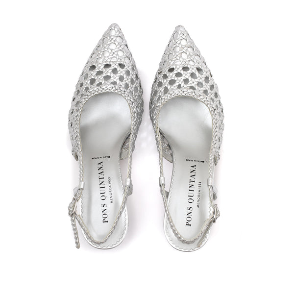Pons Quintana CAROL METAL HEEL SHOE METAL SILVER