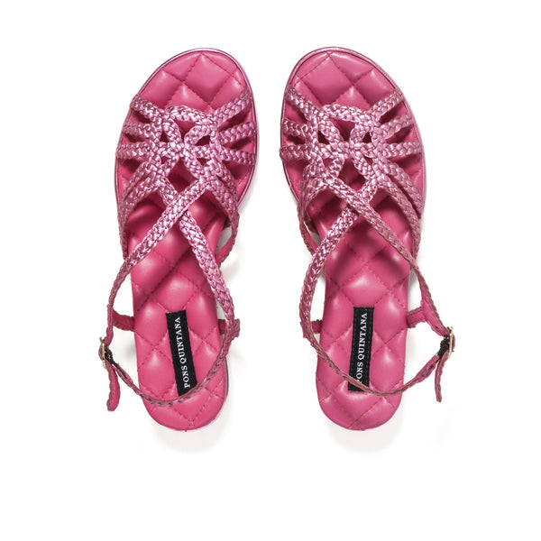 Pons Quintana DIANA METAL MAUVE FLAT SANDAL