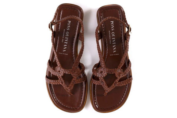 Pons Quintana FLAT SANDAL TINA MAHOGANY
