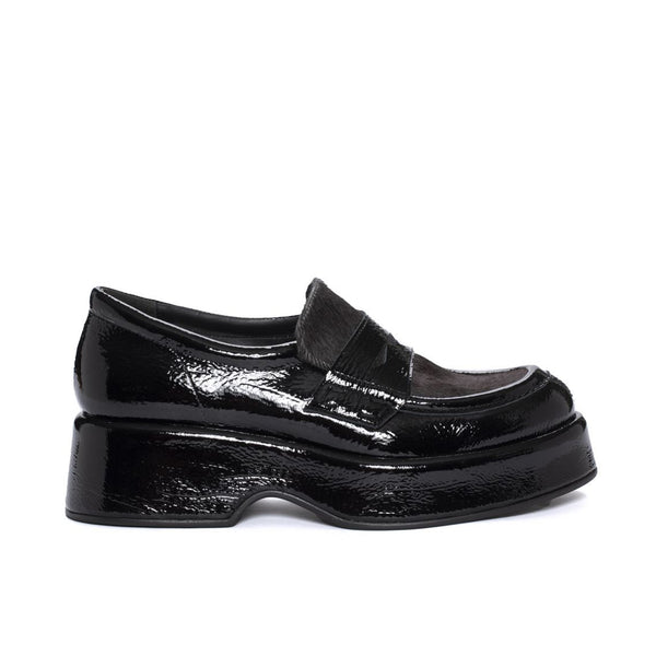pons quintana FLIPER NAPLAC BLACK PLATFORM LOAFER