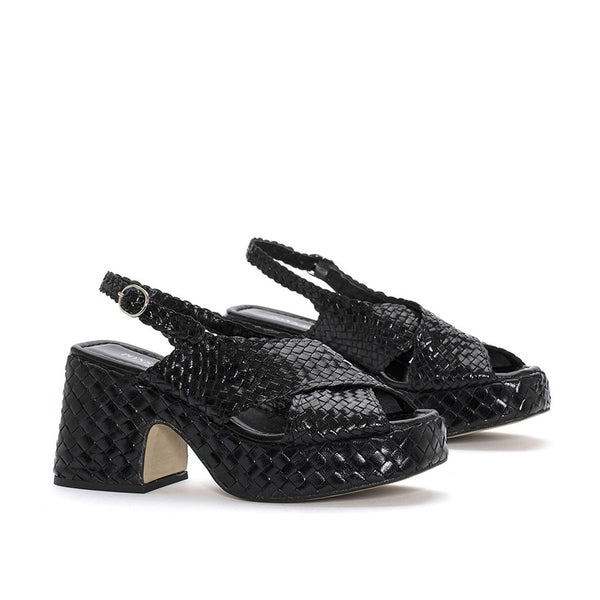 Pons Quintana GUINEA BLACK HEELED SANDAL