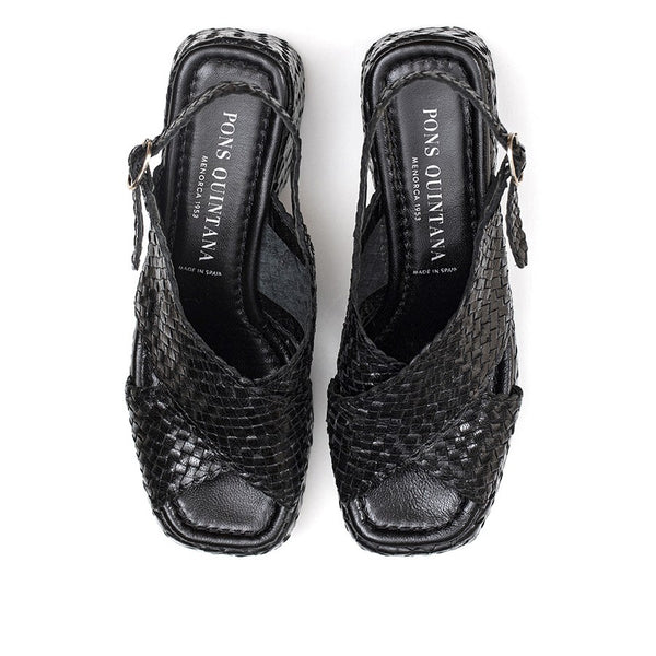 Pons Quintana GUINEA BLACK HEELED SANDAL
