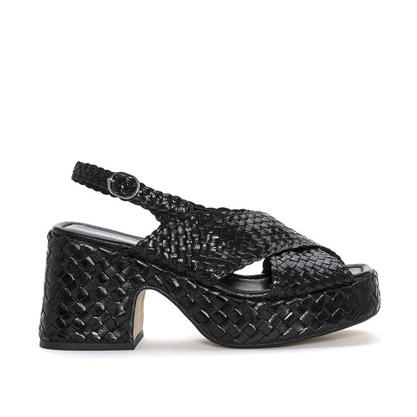 pons quintana GUINEA BLACK HEELED SANDAL