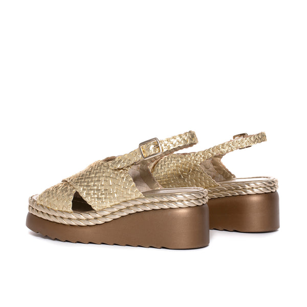 Pons Quintana IBIZA METAL PLATINUM PLATFORM SANDAL