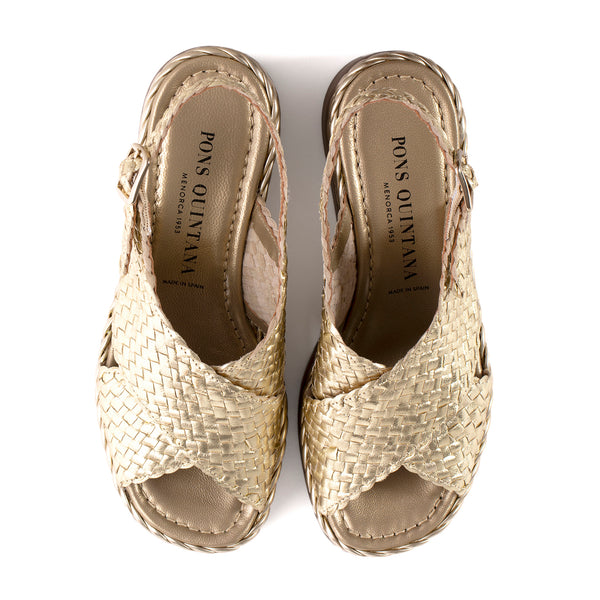 Pons Quintana IBIZA METAL PLATINUM PLATFORM SANDAL