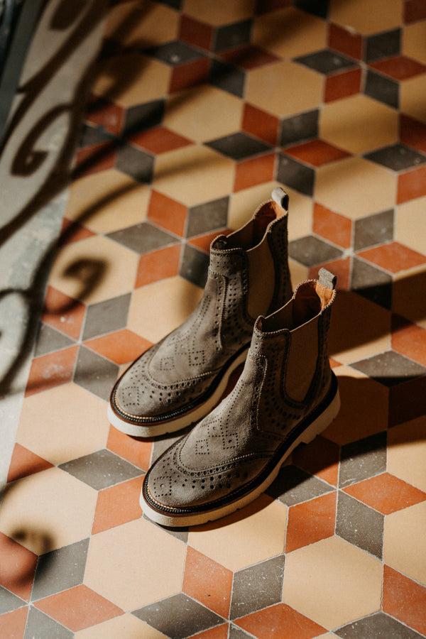 Pons Quintana JIMMY VELOUR PLATFORM ANKLE BOOT