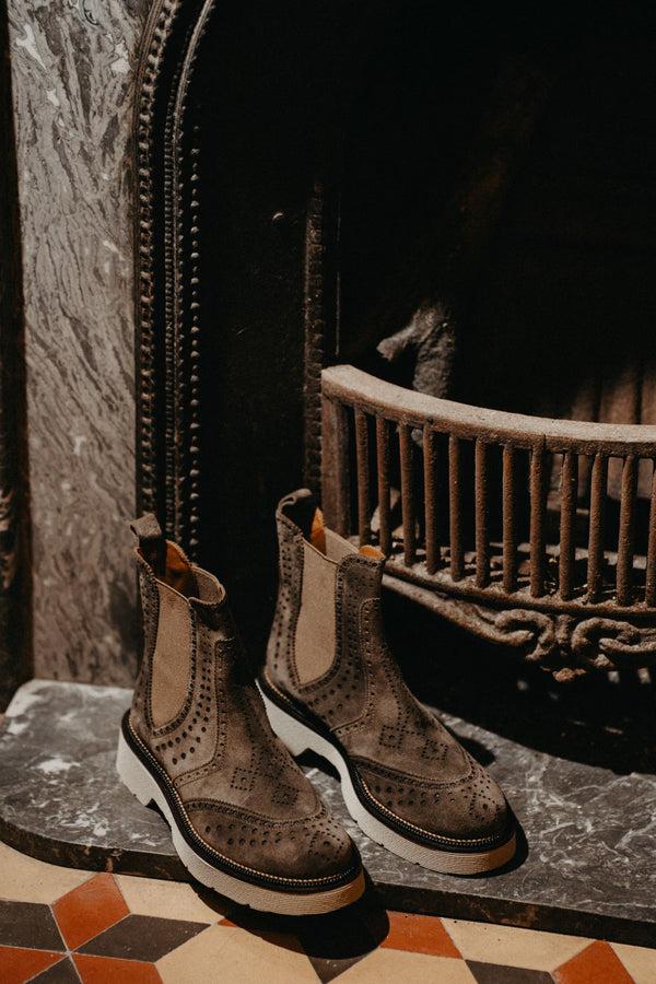 pons quintana JIMMY VELOUR PLATFORM ANKLE BOOT