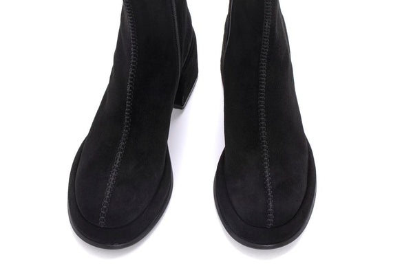 Pons Quintana LAURA VELOUR BLACK HEEL ANKLE BOOT
