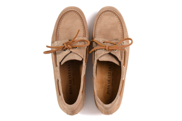 Pons Quintana LINA NAUTICAL MOCCASIN SUEDE CAMEL