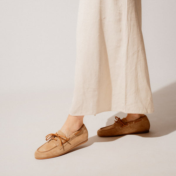 pons quintana LINA NAUTICAL MOCCASIN SUEDE CAMEL