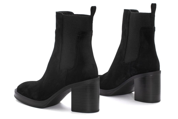 Pons Quintana MABEL VELOUR BLACK HEEL ANKLE BOOT