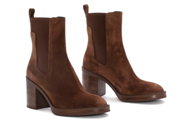 Pons Quintana MABEL VELOUR EBANO HEEL ANKLE BOOT