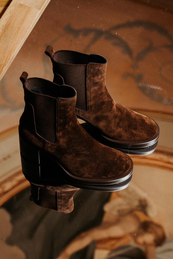 pons quintana MABEL VELOUR EBANO HEEL ANKLE BOOT