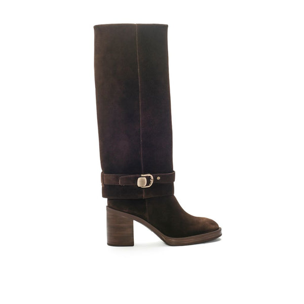 pons quintana MABEL VELOUR EBONY HEEL BOOT
