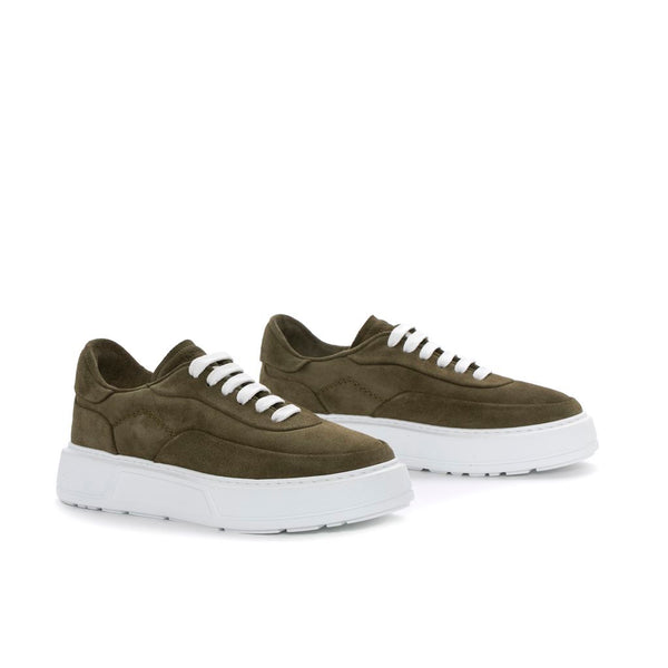 Pons Quintana Malaya Velour Olive Sneakers