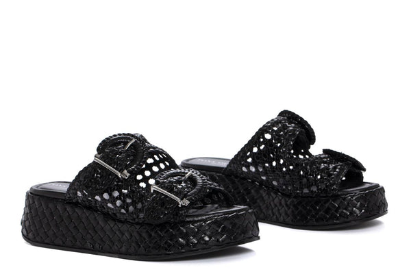 Pons Quintana MAUI BLACK PLATFORM SANDAL