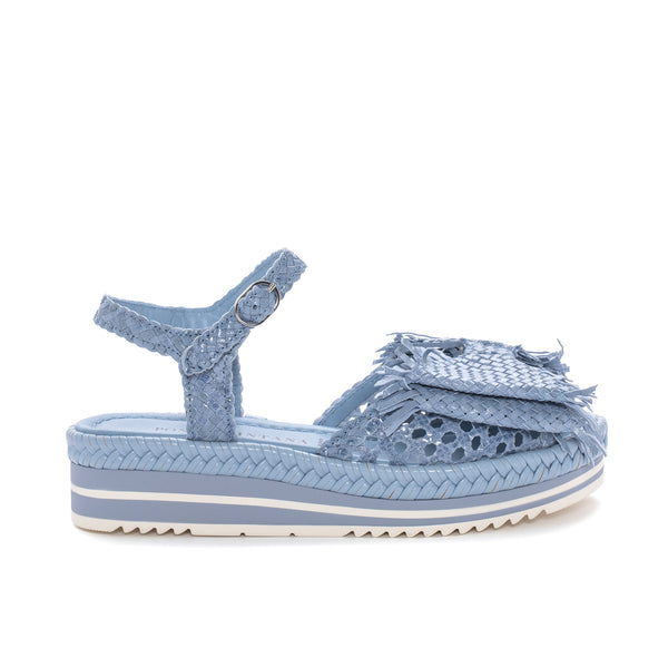 pons quintana MILAN PLATFORM SANDAL WITH AQUA BOW