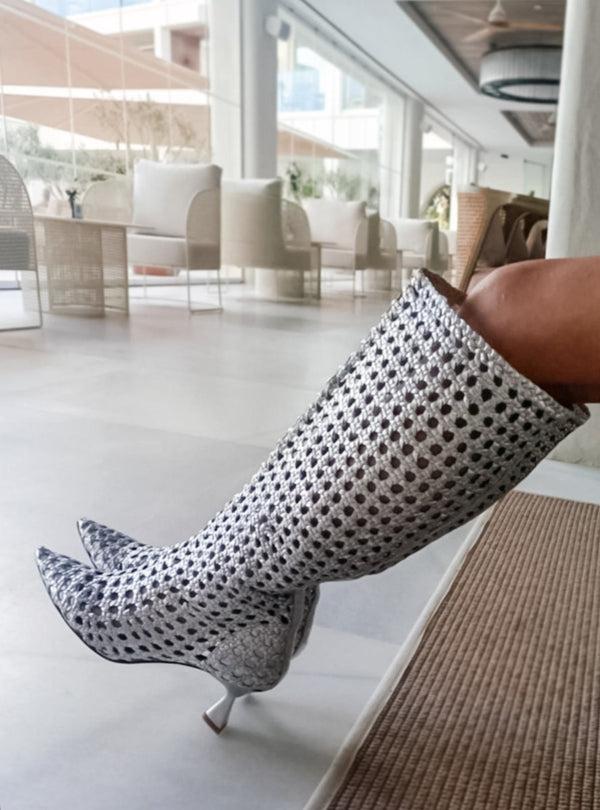 Pons Quintana MORITZ METAL SILVER HEEL BOOT